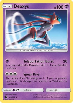 'Pokemon - 'Deoxys (69) 069/168  - Reverse Holofoil SM  Celestial Storm - Rare