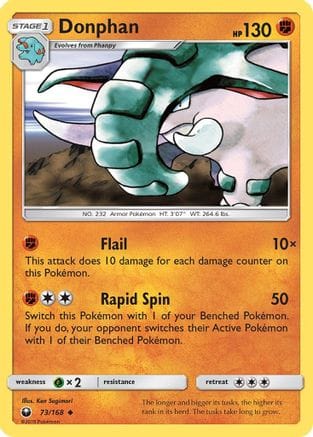 'Pokemon - 'Donphan 073  - Reverse Holofoil SM  Celestial Storm - Uncommon