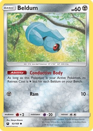'Pokemon - 'Beldum (92) 092  - Reverse Holofoil SM  Celestial Storm - Common