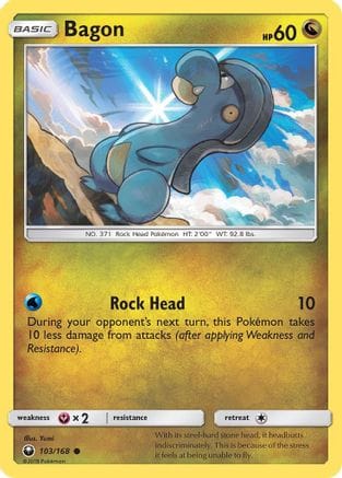'Pokemon - 'Bagon (103) 103/168  - Reverse Holofoil SM  Celestial Storm - Common