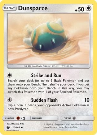 'Pokemon - 'Dunsparce 110/168  - Reverse Holofoil SM  Celestial Storm - Uncommon