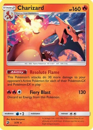 'Pokemon - 'Charizard 003/70  - Holofoil Dragon Majesty - Holo Rare