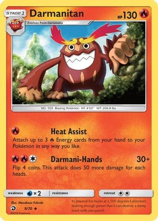 'Pokemon - 'Darmanitan 009/70  - Reverse Holofoil Dragon Majesty - Uncommon