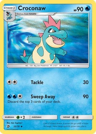 'Pokemon - 'Croconaw 023/70  - Reverse Holofoil Dragon Majesty - Uncommon
