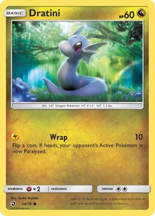 'Pokemon - 'Dratini (34) 034/70  - Reverse Holofoil Dragon Majesty - Common
