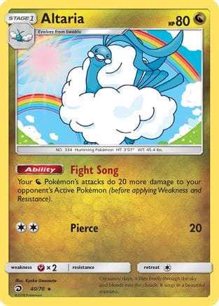 'Pokemon - 'Altaria 040/70  - Holofoil Dragon Majesty - Holo Rare