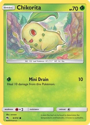 'Pokemon - 'Chikorita (6) 006/214  SM  Lost Thunder - Common