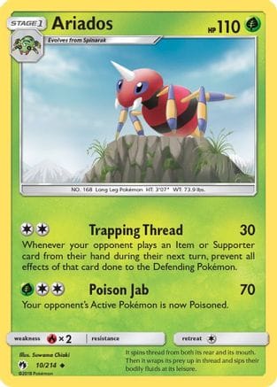 'Pokemon - 'Ariados 010  - Reverse Holofoil SM  Lost Thunder - Uncommon