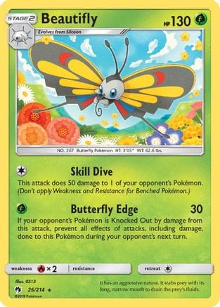 'Pokemon - 'Beautifly 026  SM  Lost Thunder - Rare