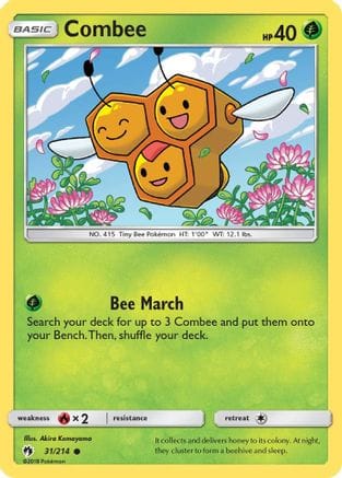 'Pokemon - 'Combee 031/214  - Reverse Holofoil SM  Lost Thunder - Common