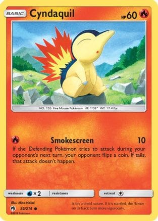 'Pokemon - 'Cyndaquil (39) 039/214  SM  Lost Thunder - Common