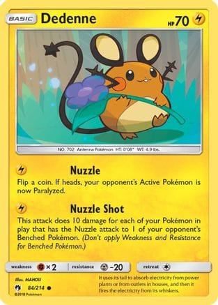 'Pokemon - 'Dedenne (84) 084/214  SM  Lost Thunder - Common