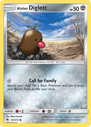 'Pokemon - 'Alolan Diglett 122/214  SM  Lost Thunder - Common