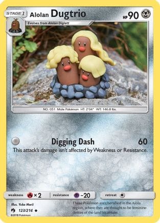 'Pokemon - 'Alolan Dugtrio 123/214  SM  Lost Thunder - Uncommon