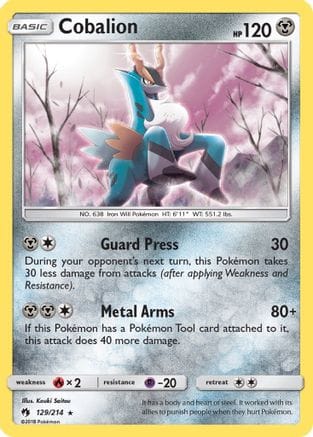 'Pokemon - 'Cobalion 129  - Holofoil SM  Lost Thunder - Holo Rare