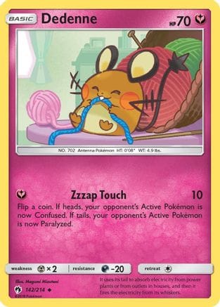 'Pokemon - 'Dedenne (142) 142/214  SM  Lost Thunder - Uncommon