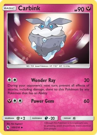 'Pokemon - 'Carbink (143) 143/214  SM  Lost Thunder - Uncommon