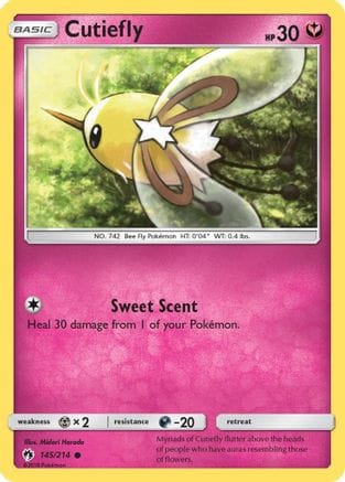 'Pokemon - 'Cutiefly 145/214  - Reverse Holofoil SM  Lost Thunder - Common