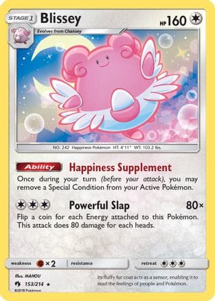 'Pokemon - 'Blissey 153/214  - Reverse Holofoil SM  Lost Thunder - Holo Rare