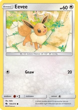 'Pokemon - 'Eevee 155/214  - Reverse Holofoil SM  Lost Thunder - Common