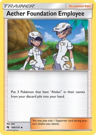 'Pokemon - 'Aether Foundation Employee 168  - Reverse Holofoil SM  Lost Thunder - Uncommon