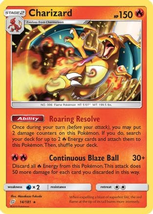 'Pokemon - 'Charizard 014/181  SM  Team Up - Rare