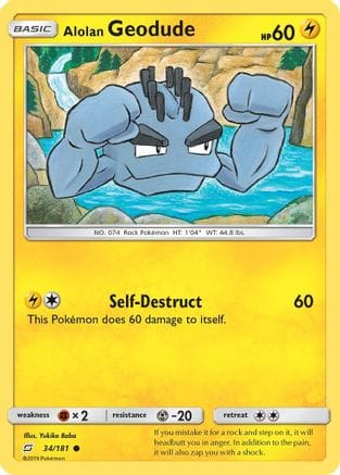 'Pokemon - 'Alolan Geodude (34) 034  SM  Team Up - Common