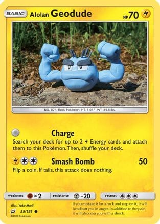 'Pokemon - 'Alolan Geodude (35) 035/181  SM  Team Up - Common