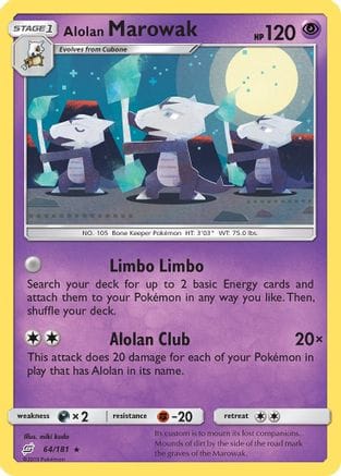 'Pokemon - 'Alolan Marowak 064/181  SM  Team Up - Rare