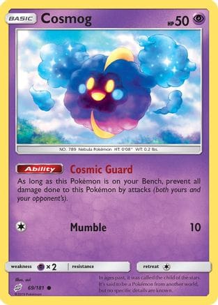 'Pokemon - 'Cosmog 069/181  - Reverse Holofoil SM  Team Up - Common