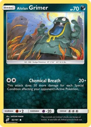 'Pokemon - 'Alolan Grimer 083/181  - Reverse Holofoil SM  Team Up - Common