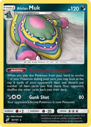 'Pokemon - 'Alolan Muk 084/181  - Reverse Holofoil SM  Team Up - Rare