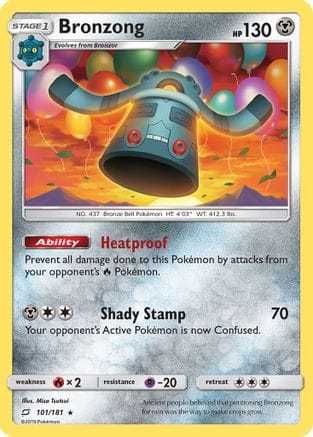 'Pokemon - 'Bronzong 101  - Reverse Holofoil SM  Team Up - Rare