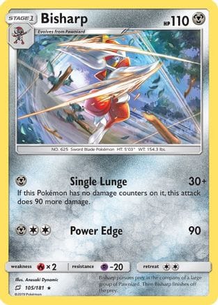 'Pokemon - 'Bisharp 105  SM  Team Up - Rare