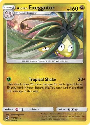 'Pokemon - 'Alolan Exeggutor (114) 114  - Reverse Holofoil SM  Team Up - Rare