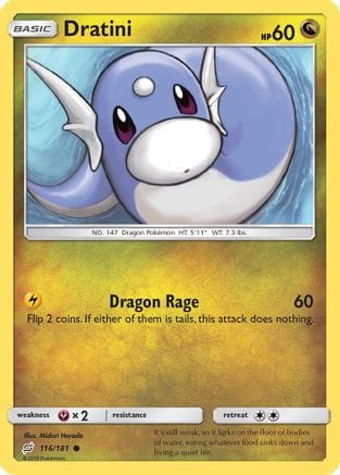 'Pokemon - 'Dratini (116) 116/181  - Reverse Holofoil SM  Team Up - Common