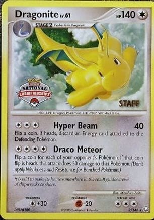 'Pokemon - 'Dragonite 002/146  League & Championship Cards - Promo