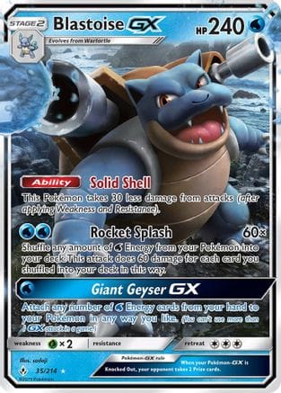 'Pokemon - 'Blastoise GX 035/214  - Holofoil SM  Unbroken Bonds - Ultra Rare