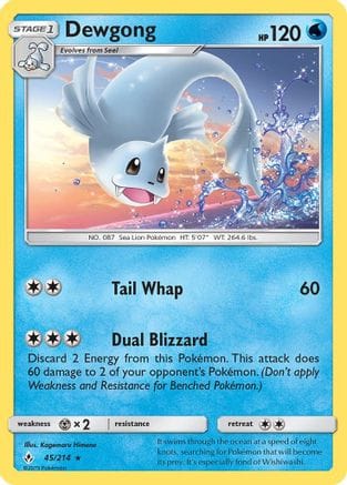 'Pokemon - 'Dewgong 045  - Reverse Holofoil SM  Unbroken Bonds - Rare