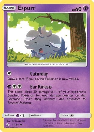 'Pokemon - 'Espurr 079/214  SM  Unbroken Bonds - Common