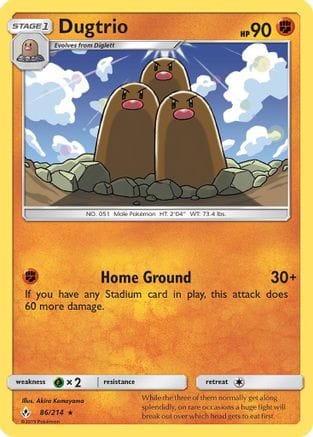 'Pokemon - 'Dugtrio 086  SM  Unbroken Bonds - Rare