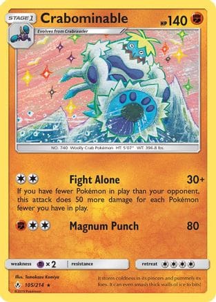 'Pokemon - 'Crabominable 105/214  SM  Unbroken Bonds - Rare