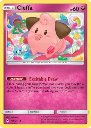 'Pokemon - 'Cleffa 131/214  - Reverse Holofoil SM  Unbroken Bonds - Uncommon
