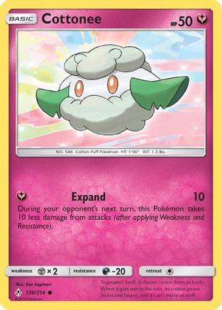 'Pokemon - 'Cottonee 139/214  - Reverse Holofoil SM  Unbroken Bonds - Common