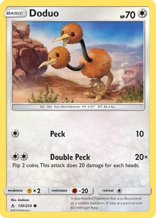 'Pokemon - 'Doduo 150/214  SM  Unbroken Bonds - Common
