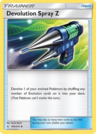 'Pokemon - 'Devolution Spray Z 166/214  SM  Unbroken Bonds - Uncommon