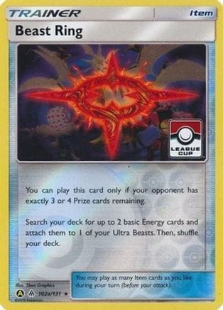 'Pokemon - 'Beast Ring 102a/131  - Reverse Holofoil League & Championship Cards - Promo