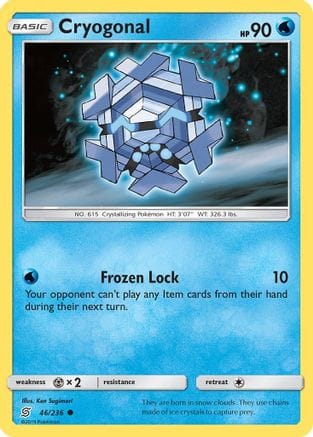 'Pokemon - 'Cryogonal 046/236  SM  Unified Minds - Common