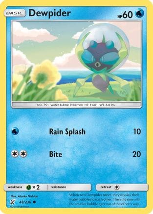 'Pokemon - 'Dewpider 048/236  - Reverse Holofoil SM  Unified Minds - Common