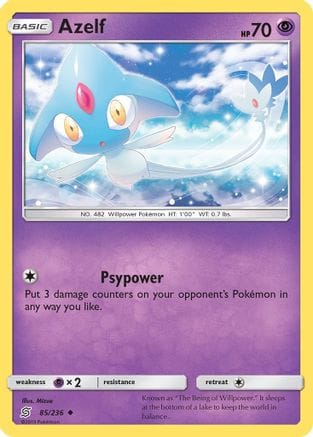 'Pokemon - 'Azelf 085/236  SM  Unified Minds - Uncommon